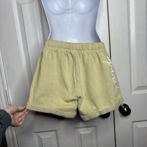 PINK Victoria’s Secret XS Yellow Lounge Shorts Drawstring Logo